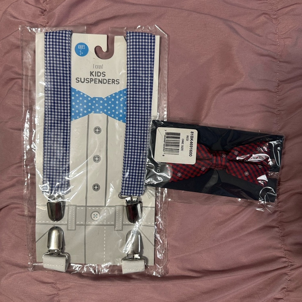 Kids Bow Tie and Suspenders Set